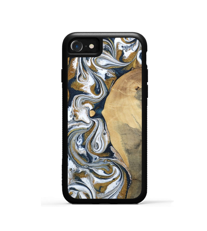 iPhone SE Wood Phone Case - Jaeden (Teal & Gold, 800460)