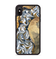 iPhone Xs Max Wood Phone Case - Jaeden (Teal & Gold, 800460)