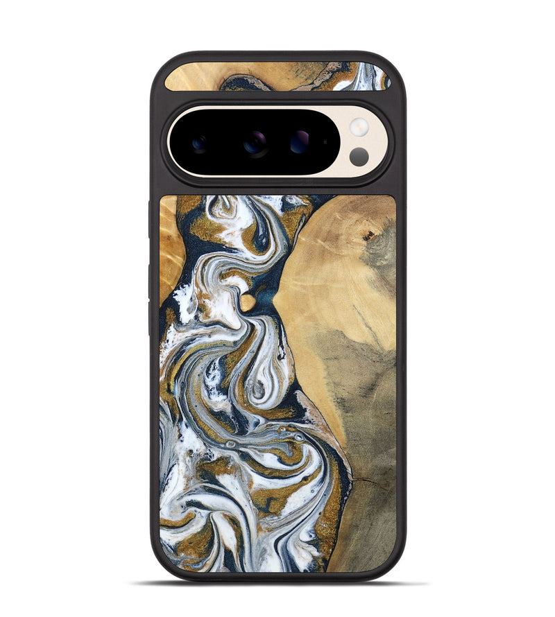 Pixel 10 Wood Phone Case - Jaeden (Teal & Gold, 800460)