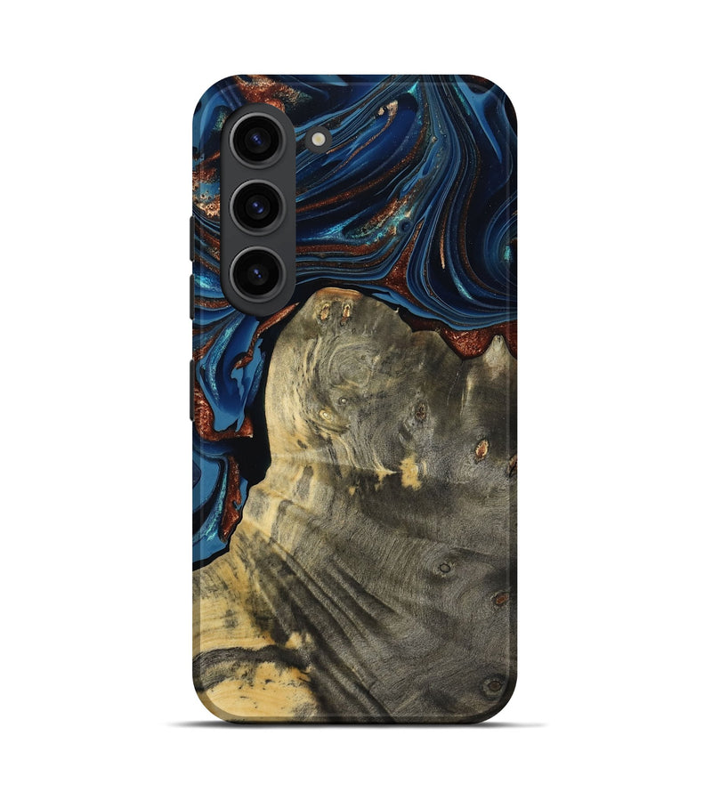 Galaxy S23 Wood Live Edge Phone Case - Zora (Teal & Gold, 800481)