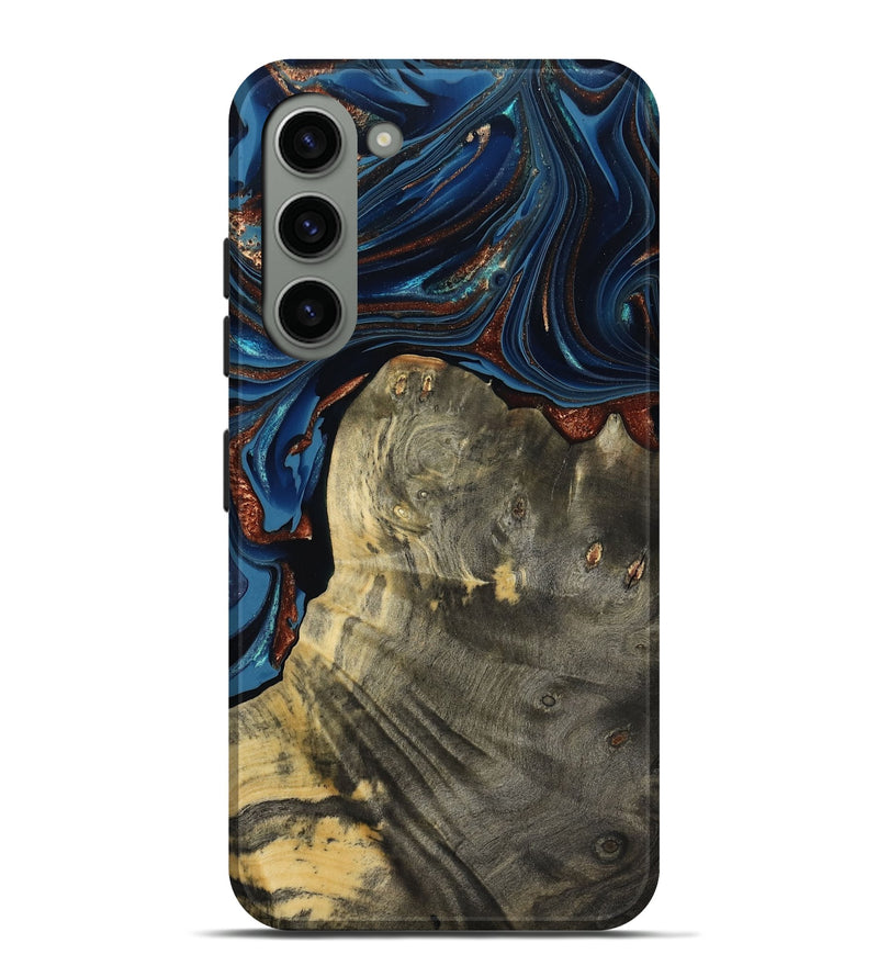 Galaxy S23 Plus Wood Live Edge Phone Case - Zora (Teal & Gold, 800481)