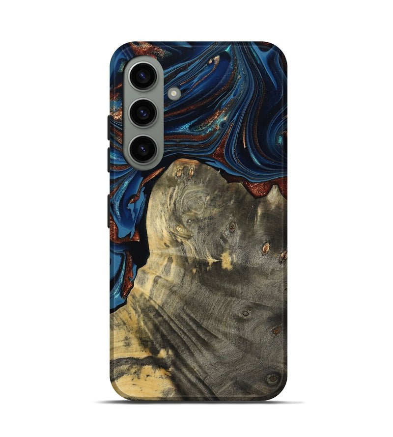 Galaxy S24 Wood Live Edge Phone Case - Zora (Teal & Gold, 800481)