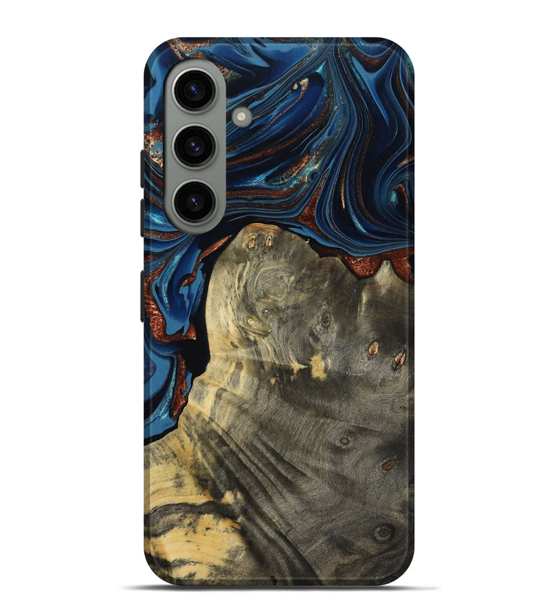 Galaxy S24 Plus Wood Live Edge Phone Case - Zora (Teal & Gold, 800481)