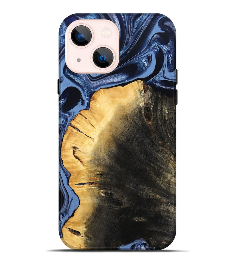 iPhone 14 Plus Wood Live Edge Phone Case - Tripp (Blue, 800482)