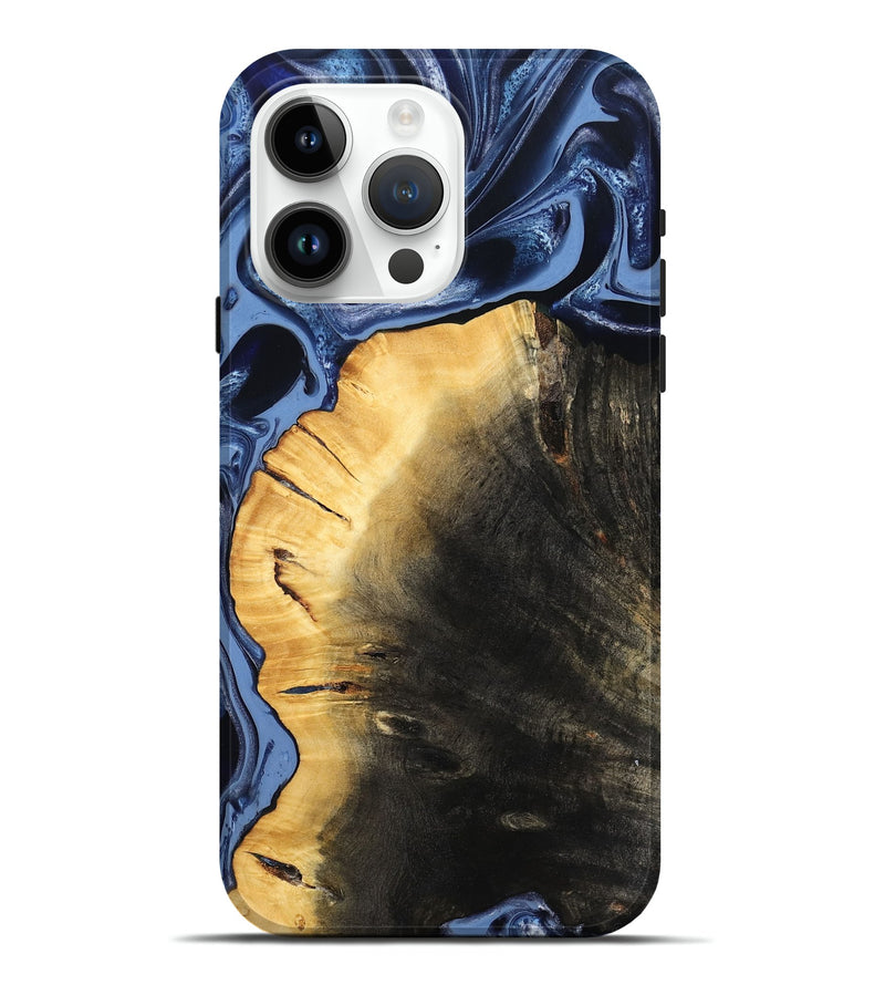 iPhone 15 Pro Max Wood Live Edge Phone Case - Tripp (Blue, 800482)