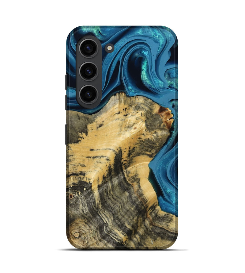 Galaxy S23 Wood Live Edge Phone Case - Abigale (Blue, 800485)