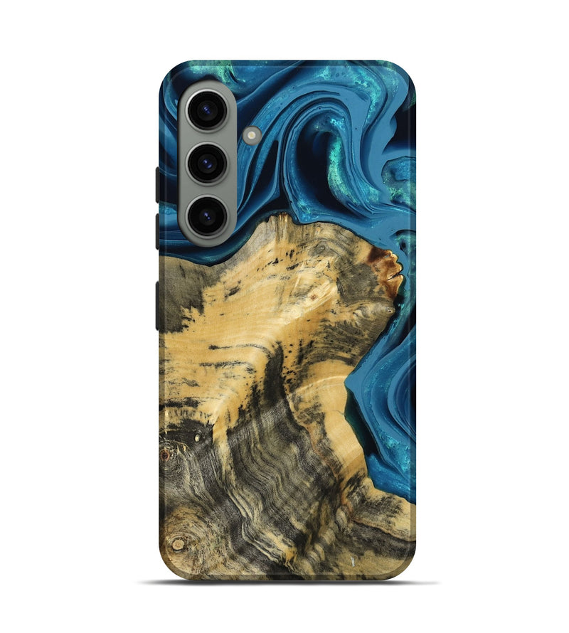 Galaxy S24 Wood Live Edge Phone Case - Abigale (Blue, 800485)