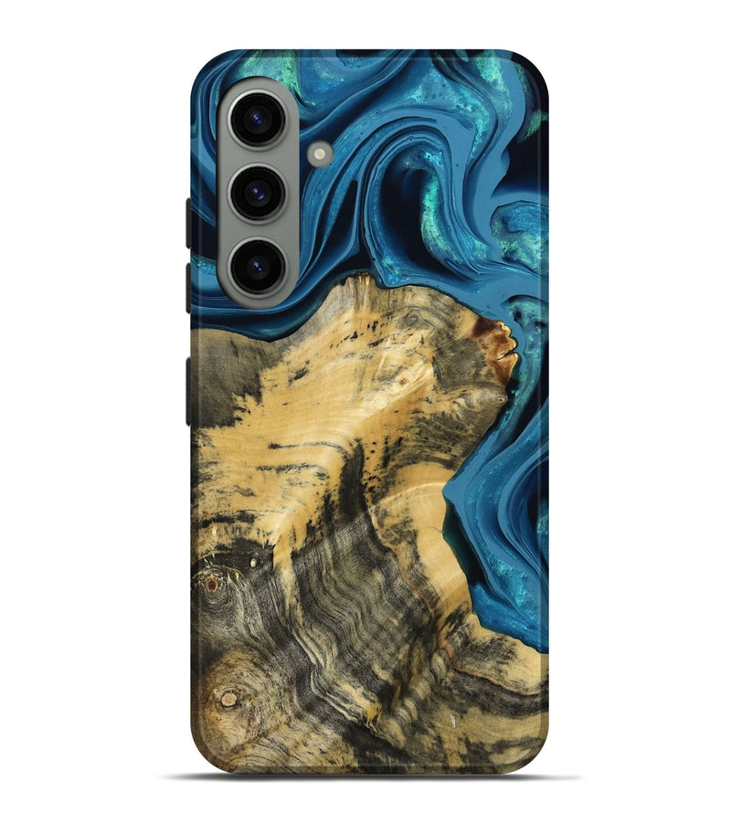 Galaxy S24 Plus Wood Live Edge Phone Case - Abigale (Blue, 800485)