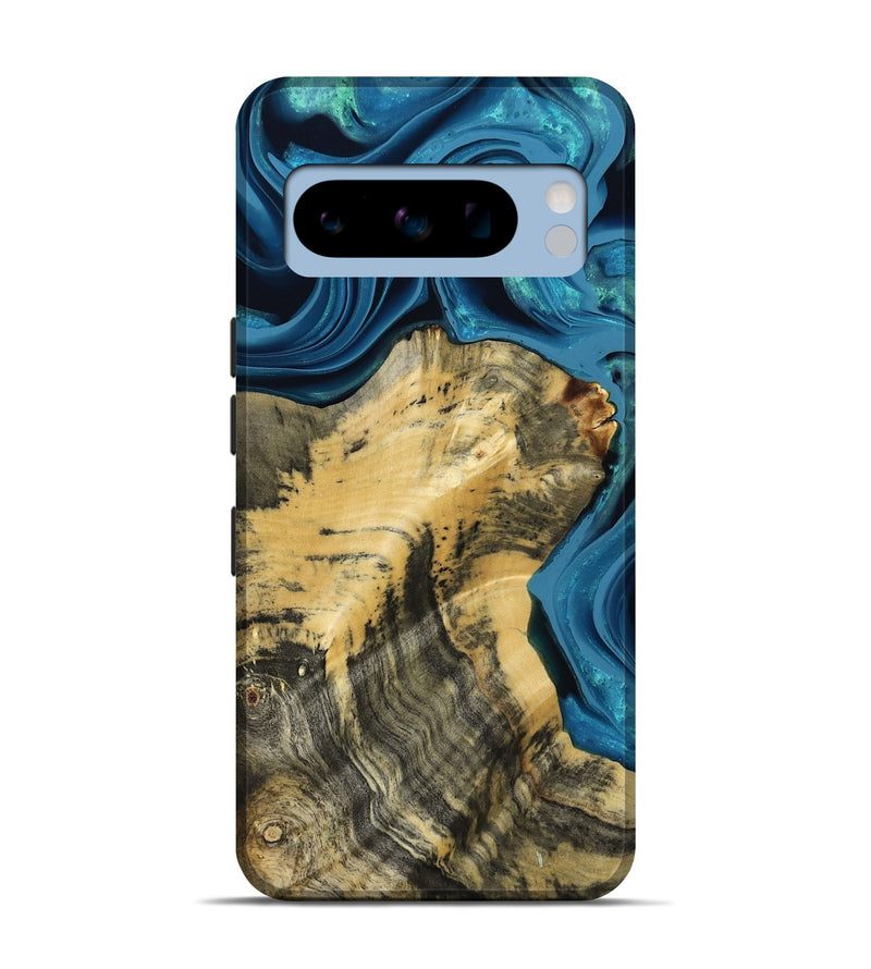 Pixel 8 Pro Wood Live Edge Phone Case - Abigale (Blue, 800485)