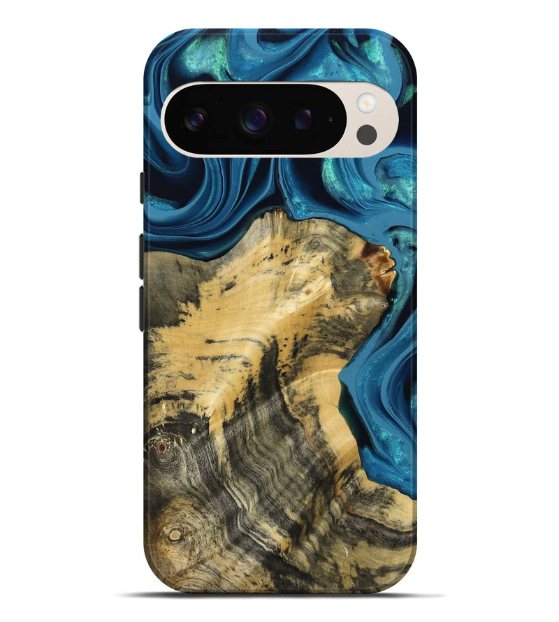 Pixel 9 Pro XL Wood Live Edge Phone Case - Abigale (Blue, 800485)