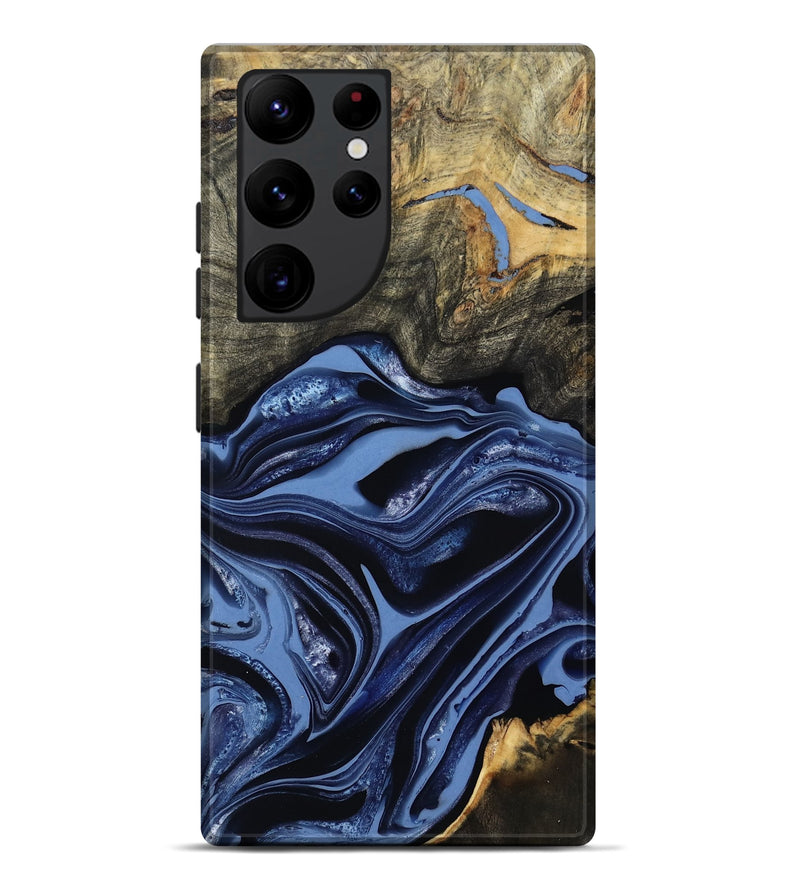 Galaxy S22 Ultra Wood Live Edge Phone Case - Freeman (Blue, 800486)