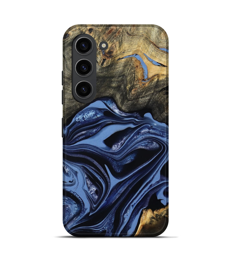 Galaxy S23 Wood Live Edge Phone Case - Freeman (Blue, 800486)
