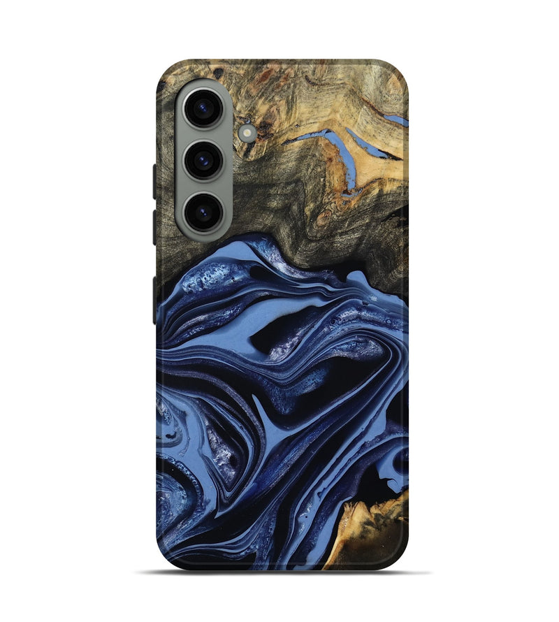 Galaxy S24 Wood Live Edge Phone Case - Freeman (Blue, 800486)