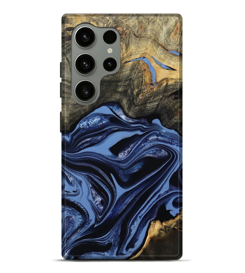 Galaxy S24 Ultra Wood Live Edge Phone Case - Freeman (Blue, 800486)