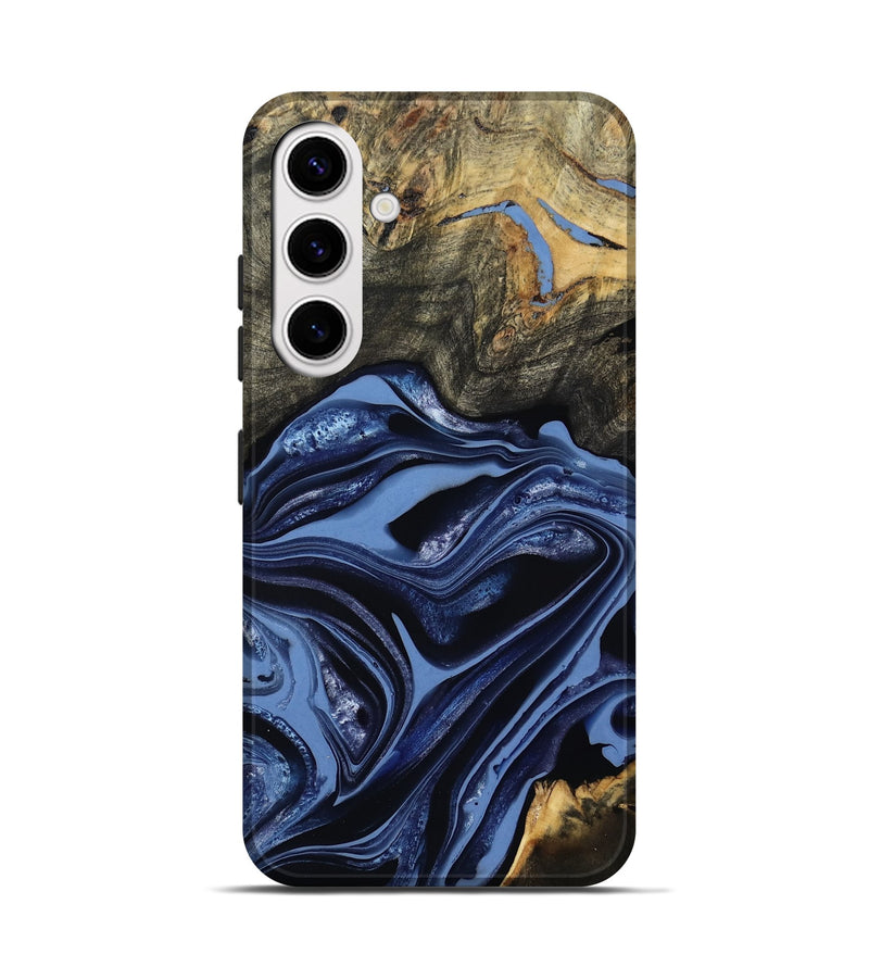 Galaxy S25 Wood Live Edge Phone Case - Freeman (Blue, 800486)
