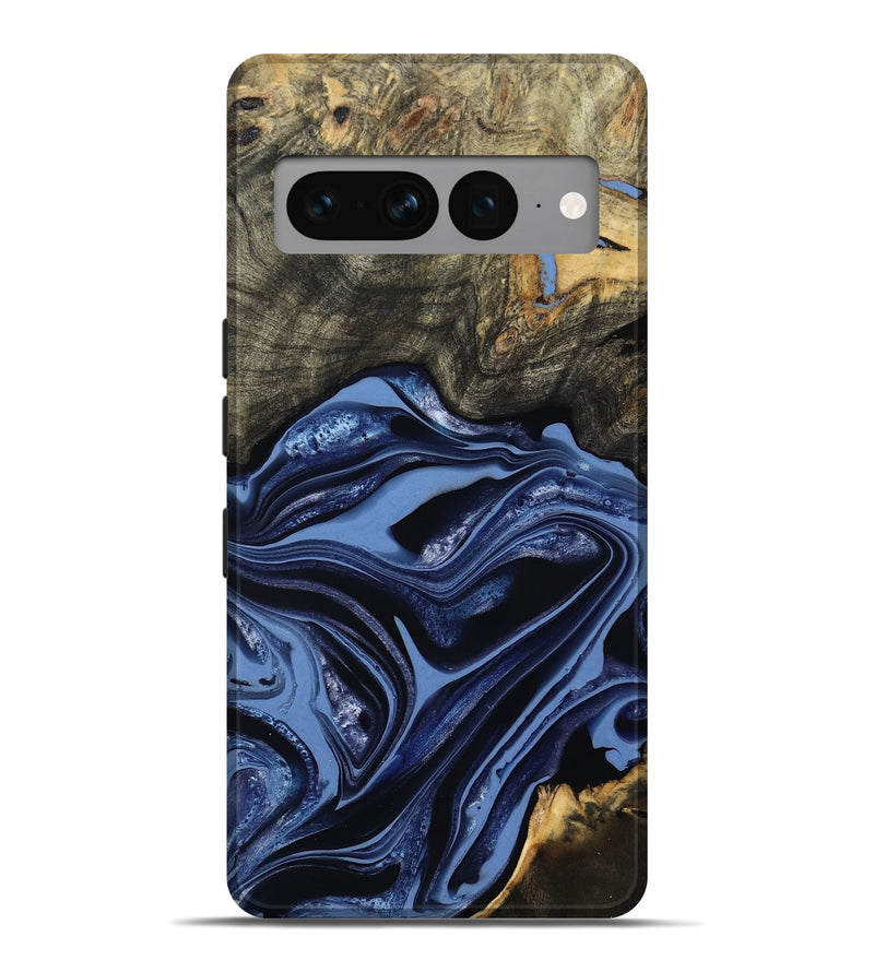 Pixel 7 Pro Wood Live Edge Phone Case - Freeman (Blue, 800486)