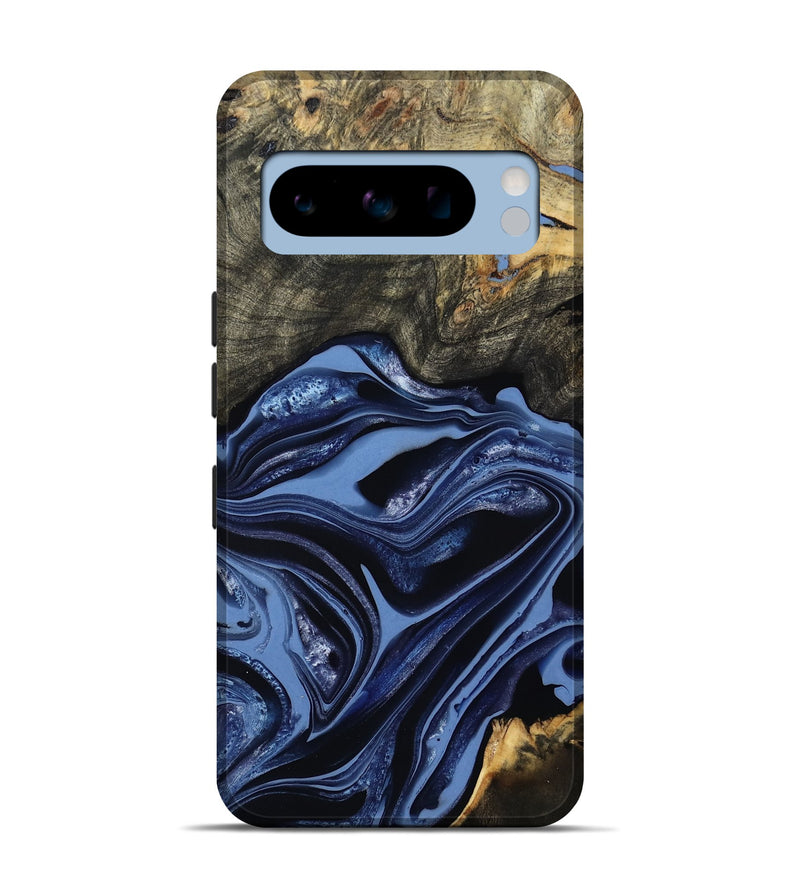 Pixel 8 Pro Wood Live Edge Phone Case - Freeman (Blue, 800486)