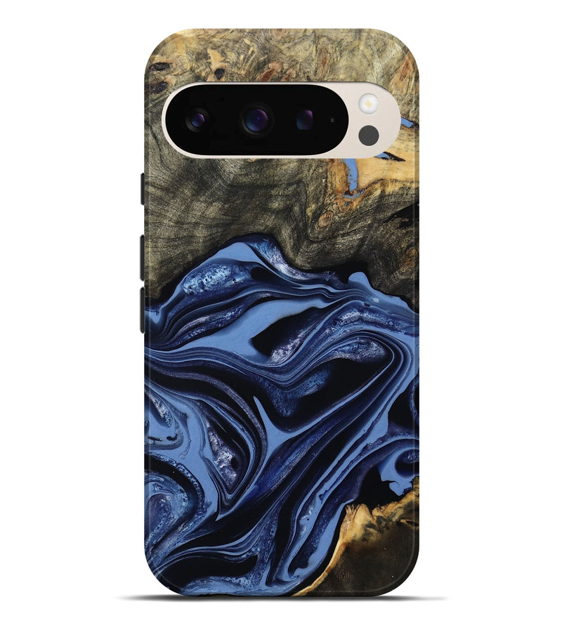 Pixel 9 Pro XL Wood Live Edge Phone Case - Freeman (Blue, 800486)