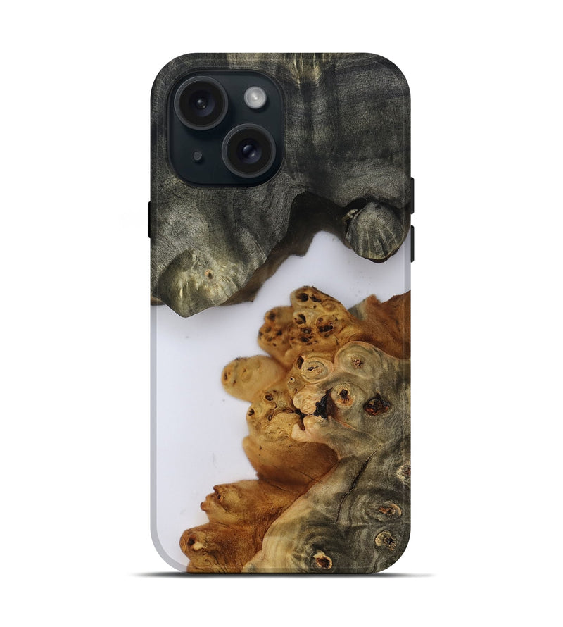 iPhone 15 Wood Live Edge Phone Case - Yulissa (Clear, 800488)