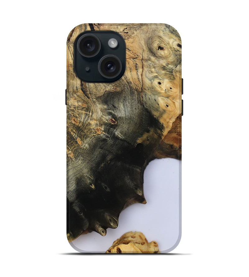 iPhone 15 Wood Live Edge Phone Case - Azael (Clear, 800489)