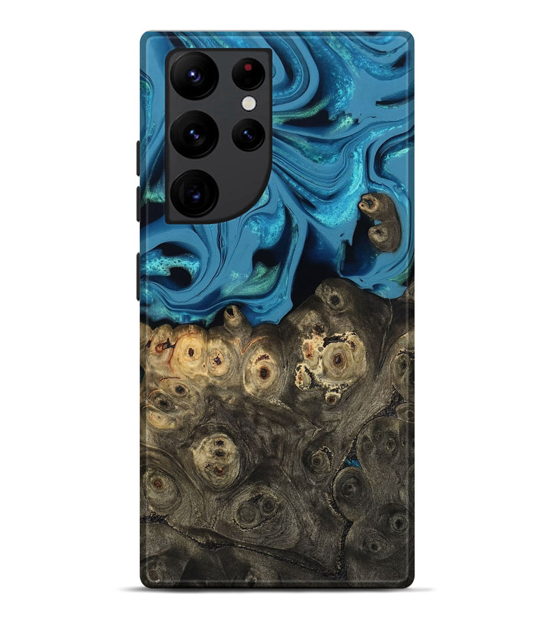 Galaxy S22 Ultra Wood Live Edge Phone Case - Bobbye (Blue, 800490)