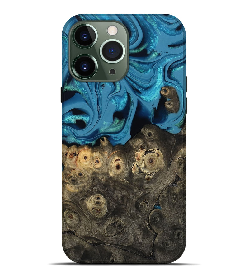 iPhone 13 Pro Max Wood Live Edge Phone Case - Bobbye (Blue, 800490)