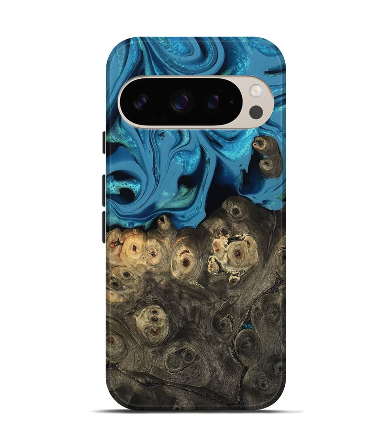 Pixel 10 Pro Wood Live Edge Phone Case - Bobbye (Blue, 800490)