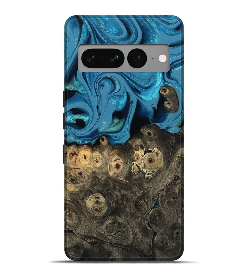 Pixel 7 Pro Wood Live Edge Phone Case - Bobbye (Blue, 800490)