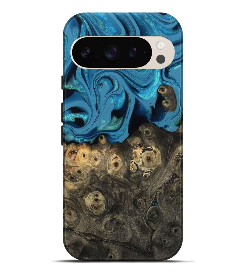 Pixel 9 Pro XL Wood Live Edge Phone Case - Bobbye (Blue, 800490)
