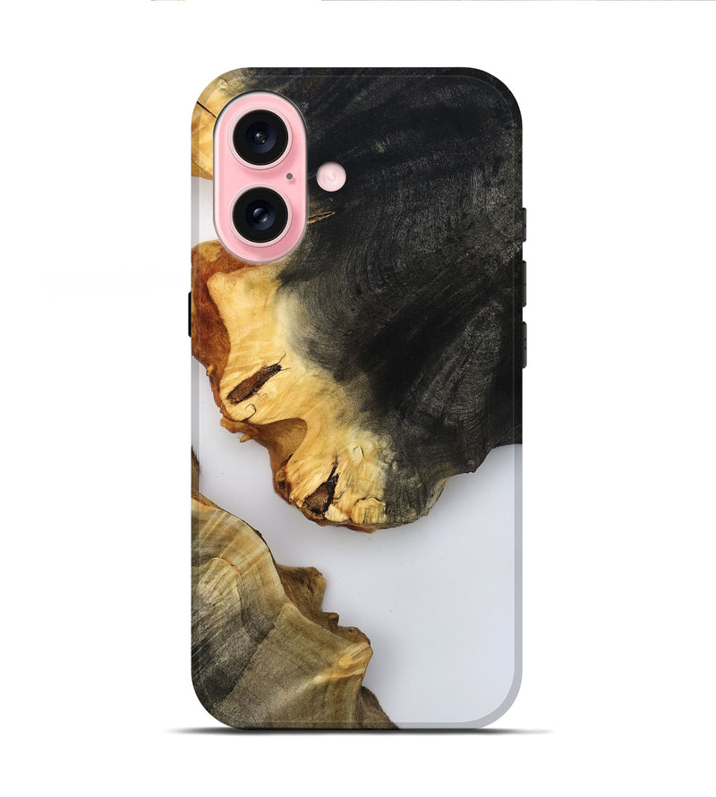 iPhone 16 Wood Live Edge Phone Case - Joni (Clear, 800492)