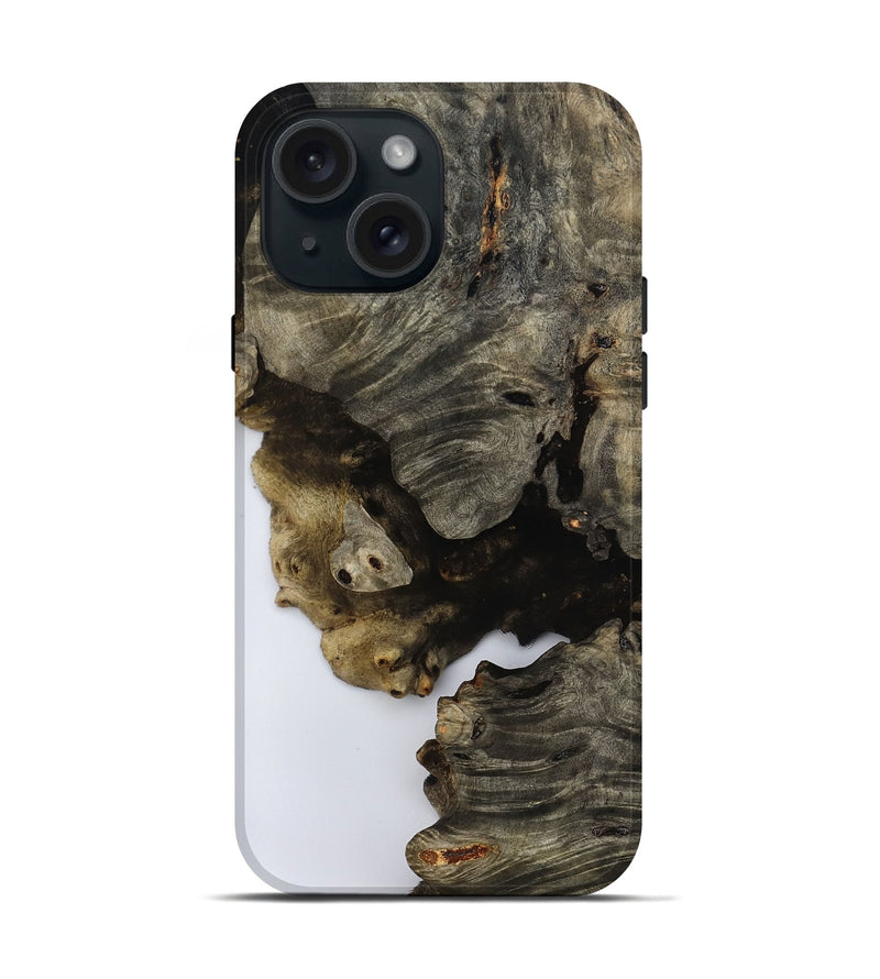 iPhone 15 Wood Live Edge Phone Case - Jenna (Clear, 800494)