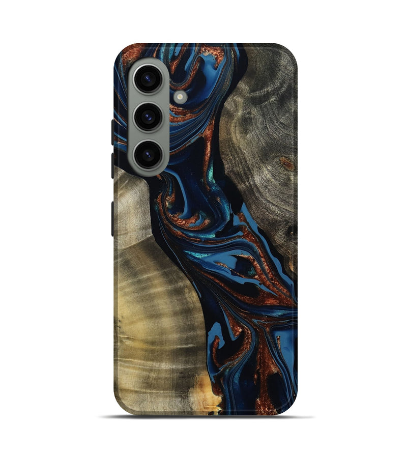 Galaxy S24 Wood Live Edge Phone Case - Edsel (Teal & Gold, 800499)