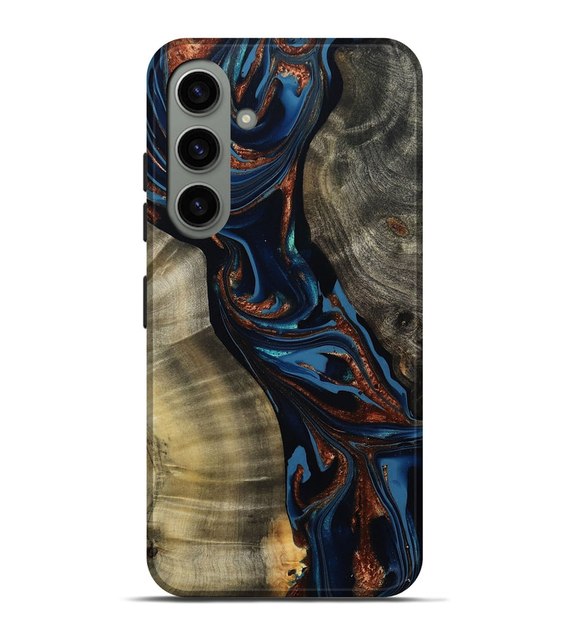 Galaxy S24 Plus Wood Live Edge Phone Case - Edsel (Teal & Gold, 800499)
