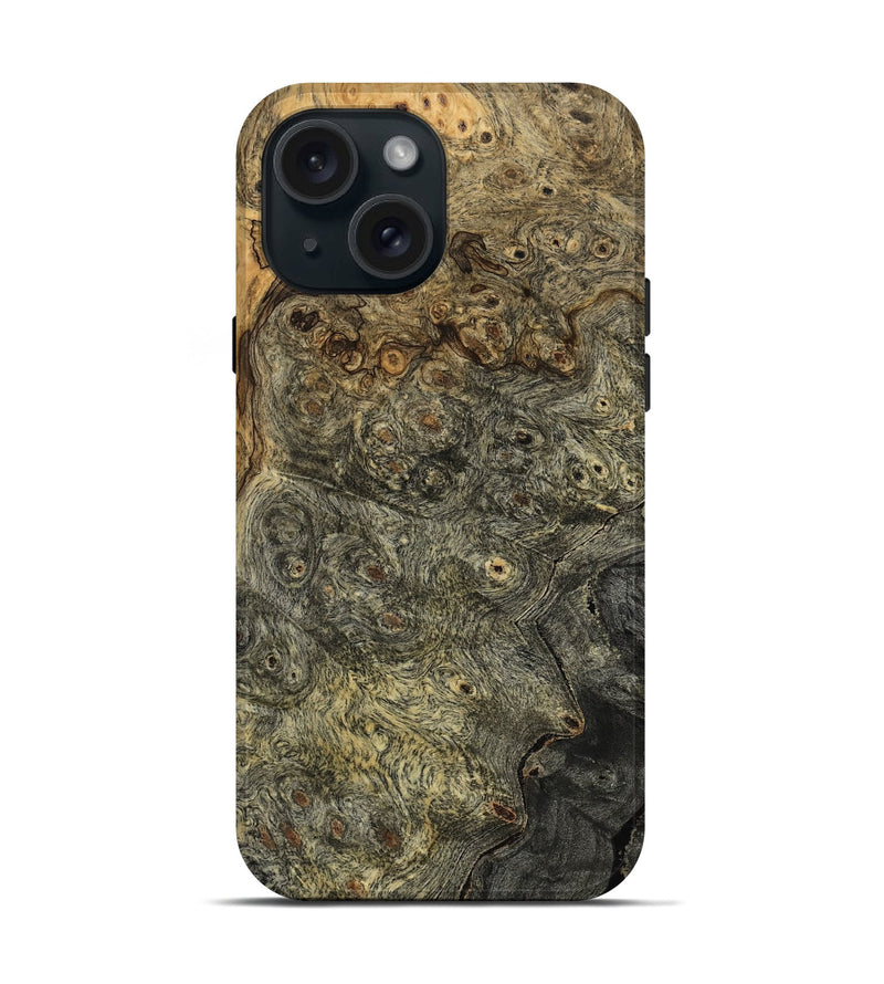 iPhone 15 Wood Live Edge Phone Case - Barton (Wood Burl, 800501)