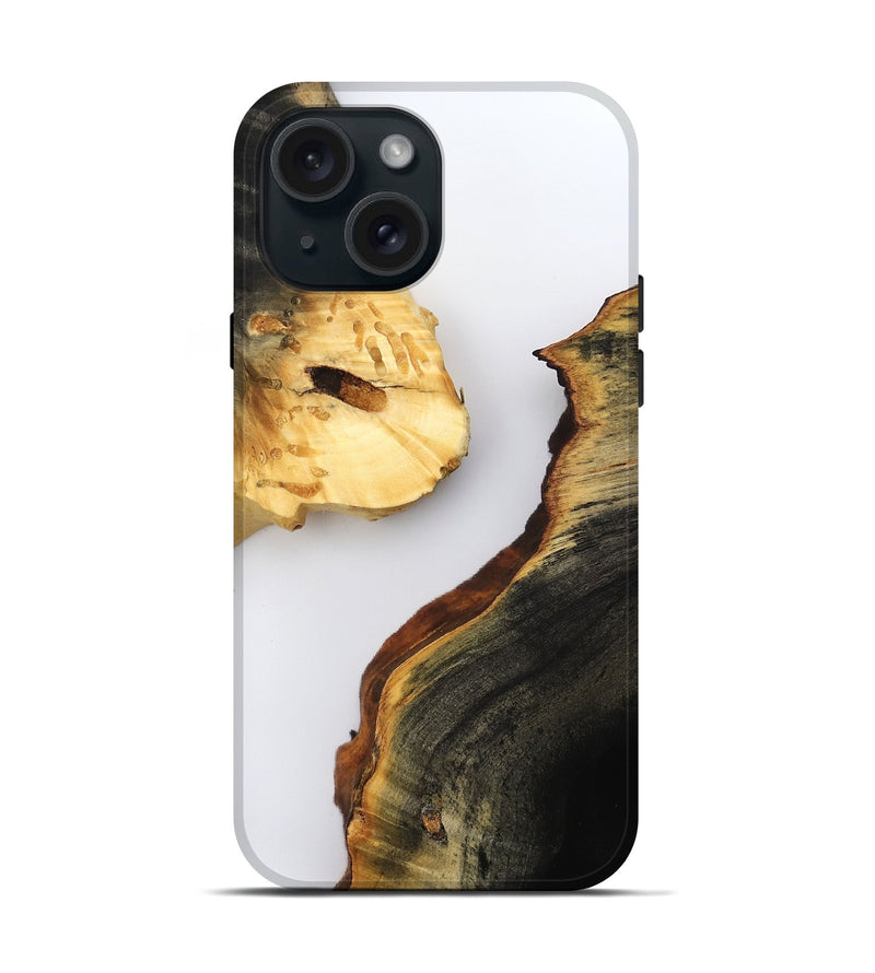 iPhone 15 Wood Live Edge Phone Case - Zana (Clear, 800503)