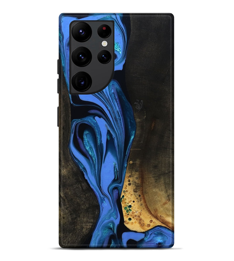 Galaxy S22 Ultra Wood Live Edge Phone Case - Teresa (Blue, 800506)
