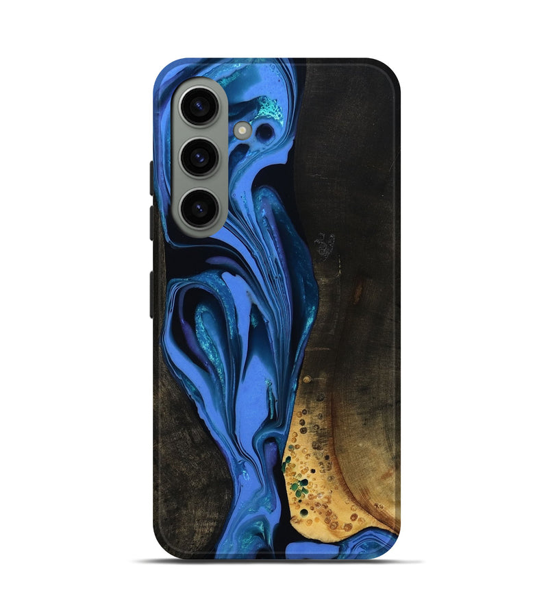 Galaxy S24 Wood Live Edge Phone Case - Teresa (Blue, 800506)