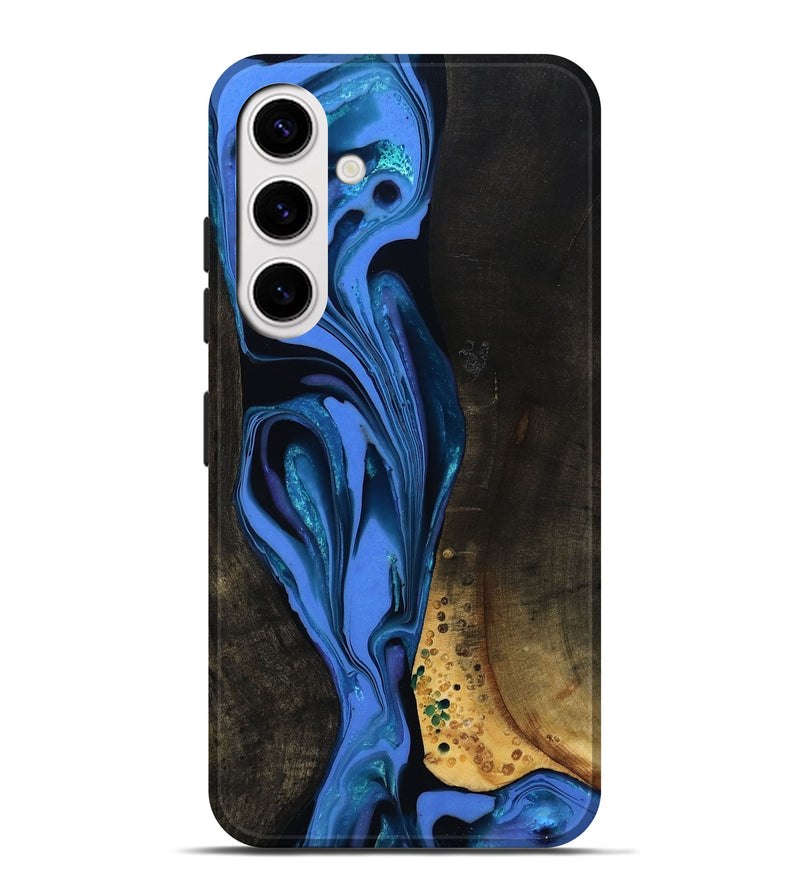 Galaxy S25 Plus Wood Live Edge Phone Case - Teresa (Blue, 800506)