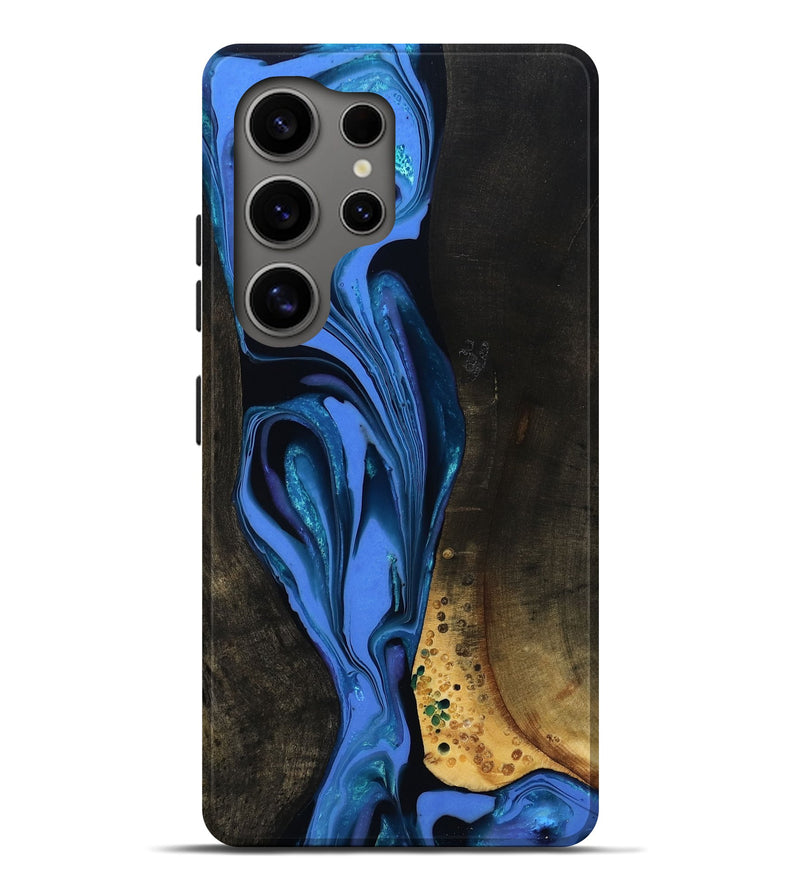 Galaxy S25 Ultra Wood Live Edge Phone Case - Teresa (Blue, 800506)