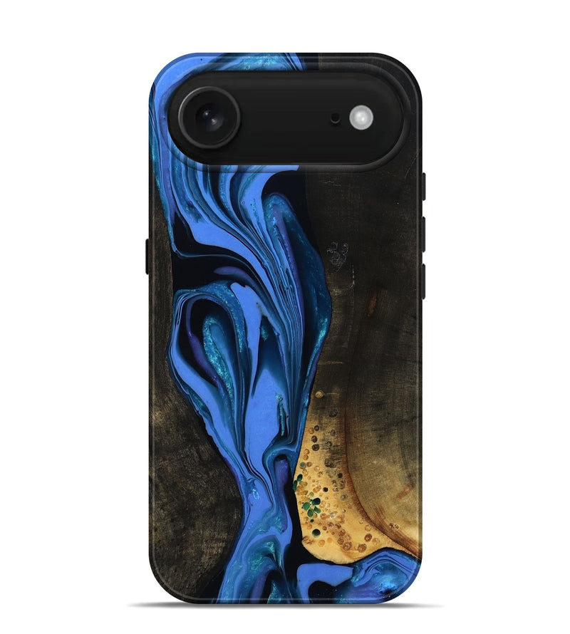 iPhone 17 Air Wood Live Edge Phone Case - Teresa (Blue, 800506)