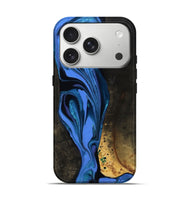 iPhone 17 Pro Wood Live Edge Phone Case - Teresa (Blue, 800506)