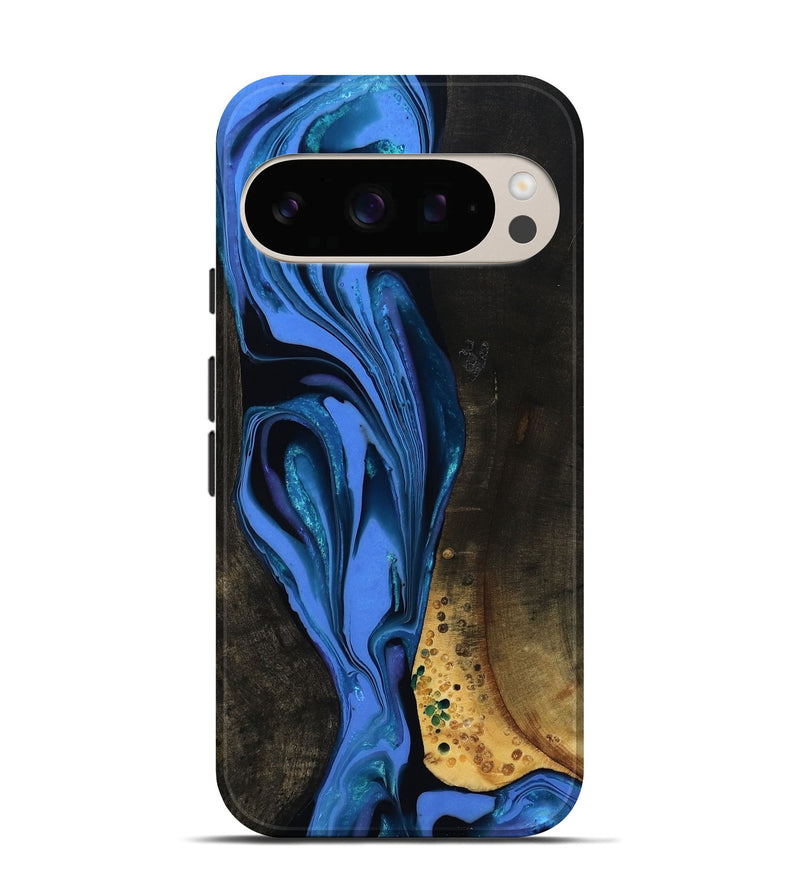 Pixel 10 Wood Live Edge Phone Case - Teresa (Blue, 800506)