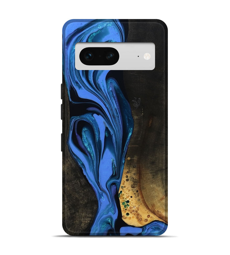 Pixel 7 Wood Live Edge Phone Case - Teresa (Blue, 800506)