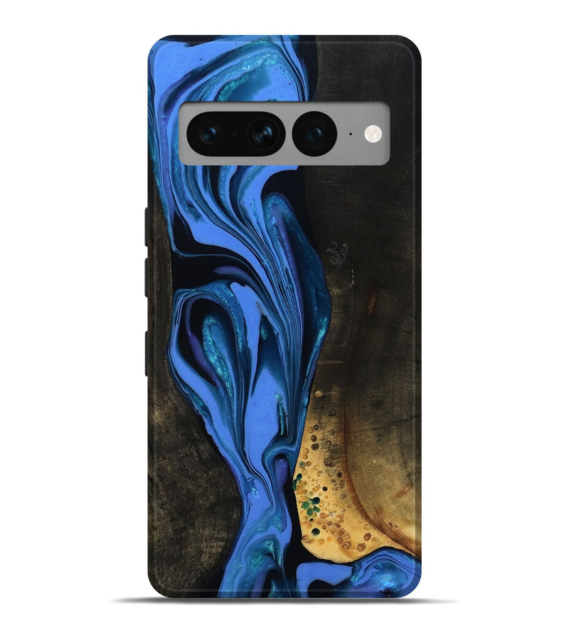 Pixel 7 Pro Wood Live Edge Phone Case - Teresa (Blue, 800506)