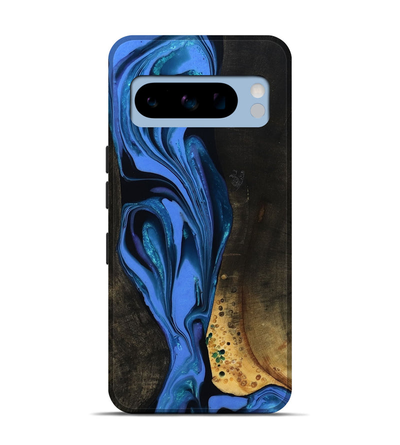 Pixel 8 Pro Wood Live Edge Phone Case - Teresa (Blue, 800506)