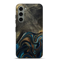 Galaxy S23 Plus Wood Live Edge Phone Case - Titus (Teal & Gold, 800508)
