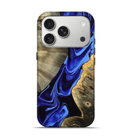 iPhone 17 Pro Wood Live Edge Phone Case - Oswaldo (Blue, 800509)