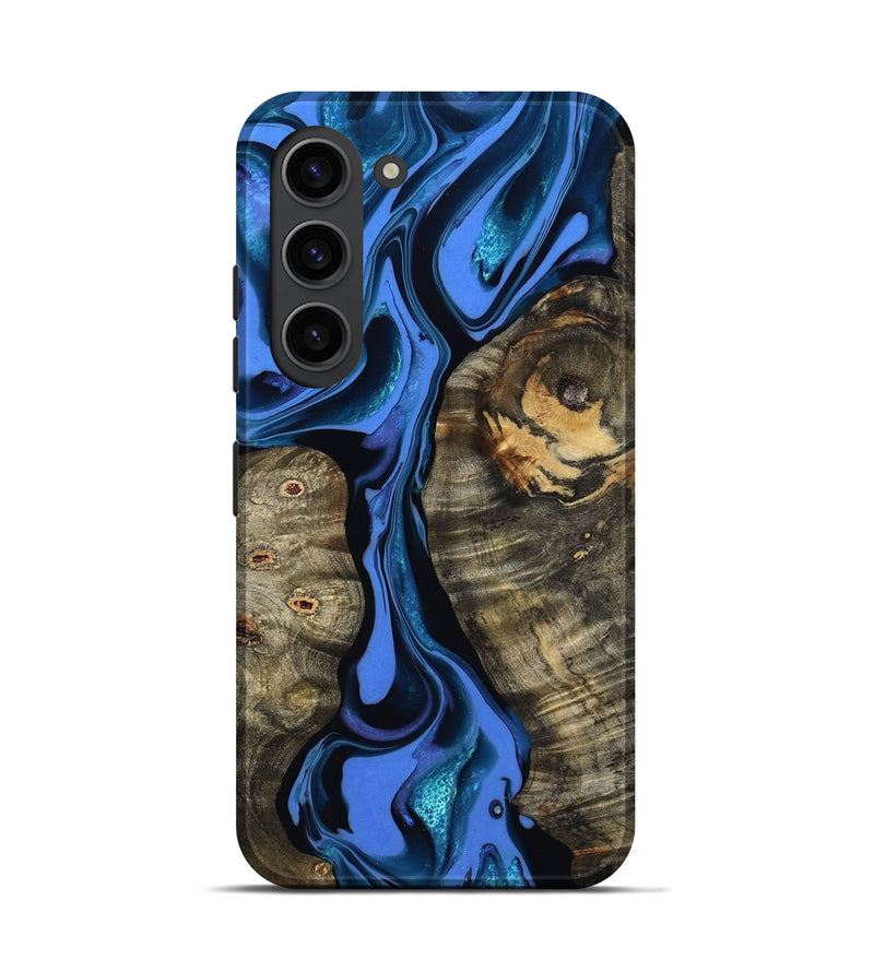 Galaxy S23 Wood Live Edge Phone Case - Bridget (Blue, 800510)