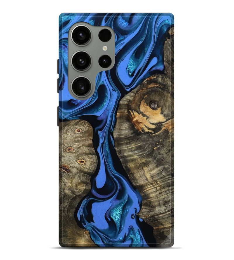 Galaxy S24 Ultra Wood Live Edge Phone Case - Bridget (Blue, 800510)