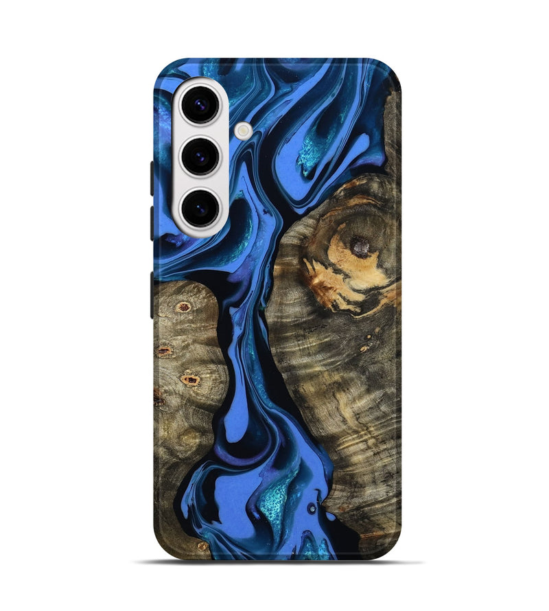 Galaxy S25 Wood Live Edge Phone Case - Bridget (Blue, 800510)